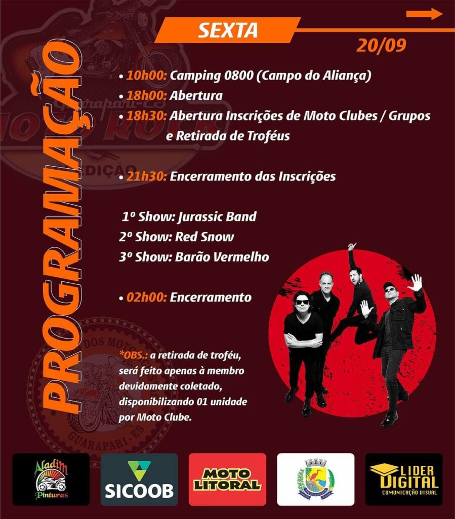 Motorock Guarapari 2024: Prepare-se para o Maior Encontro de Motociclistas e Rockeiros! 5 Motorock Guarapari 2024: Prepare-se para o Maior Encontro de Motociclistas e Rockeiros! 4
