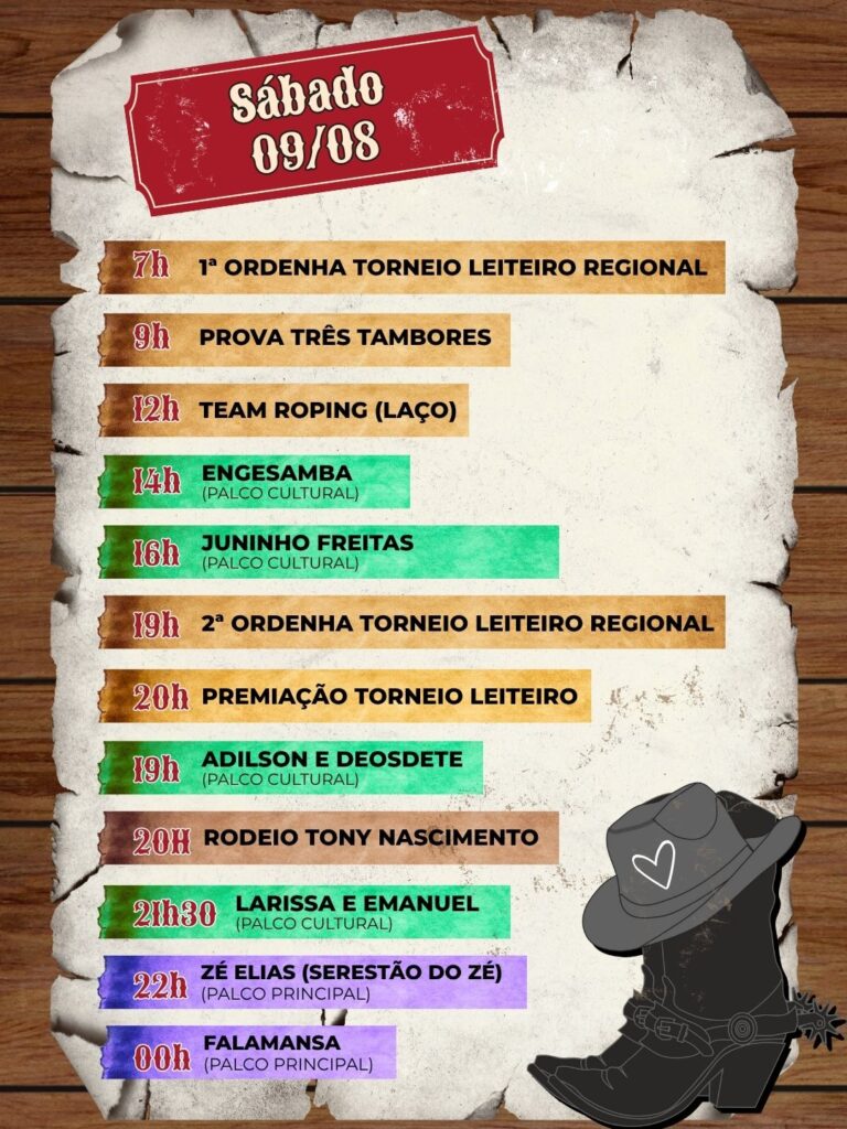 Programação Completa da Expo Aracruz no Sábado